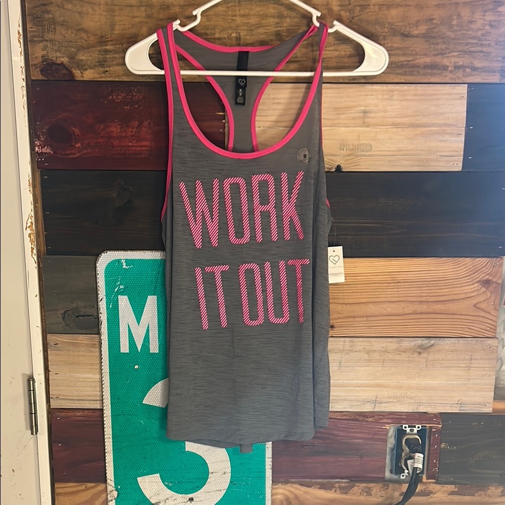 Aeropostale Gray and Pink Workout Tank Top